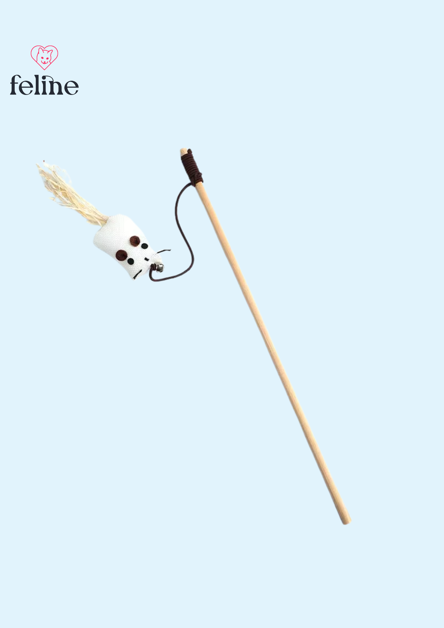 Juguete para gatos de plumas y madera