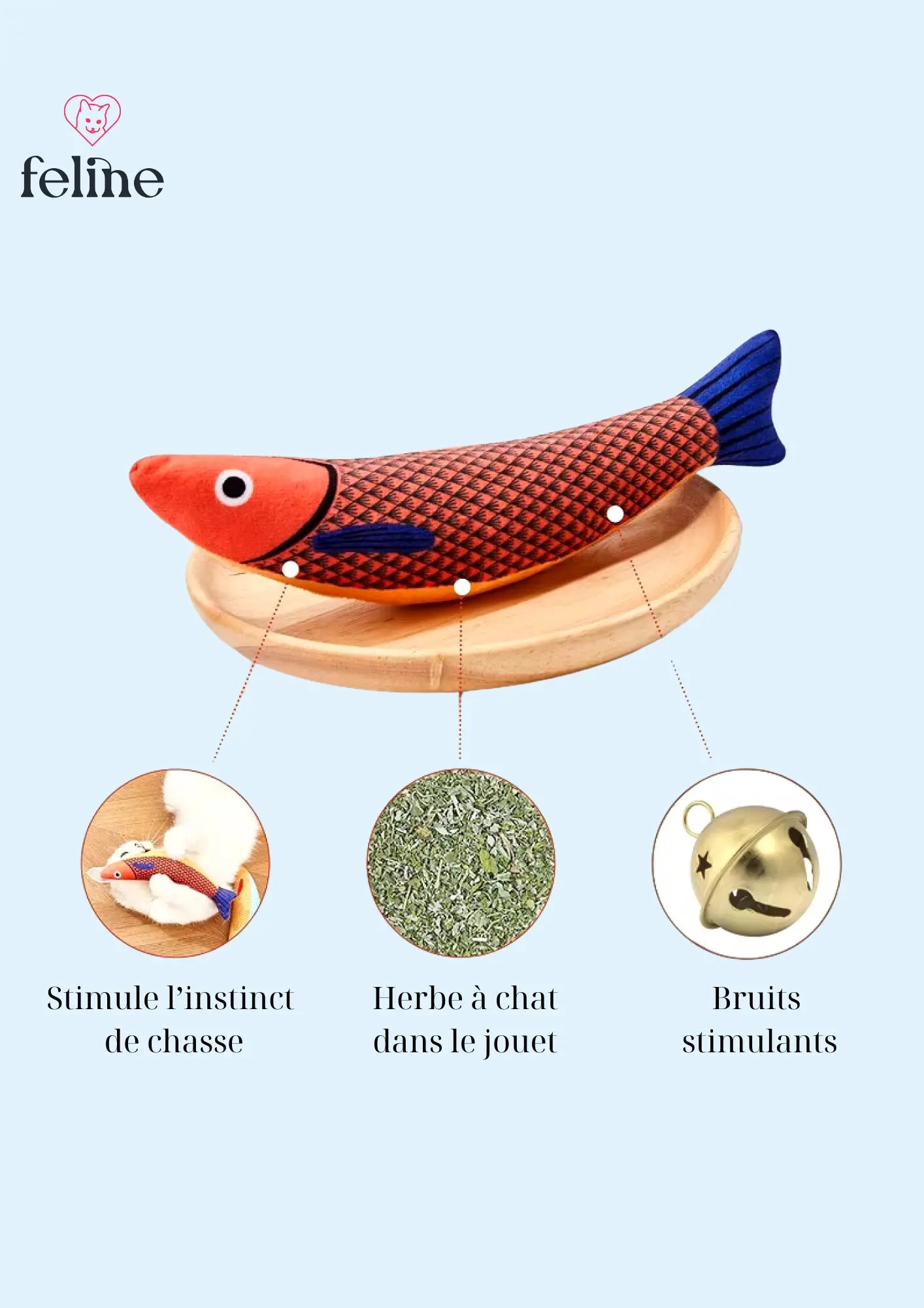 Jouet poisson pour chat (10 couleurs) - MyFeline