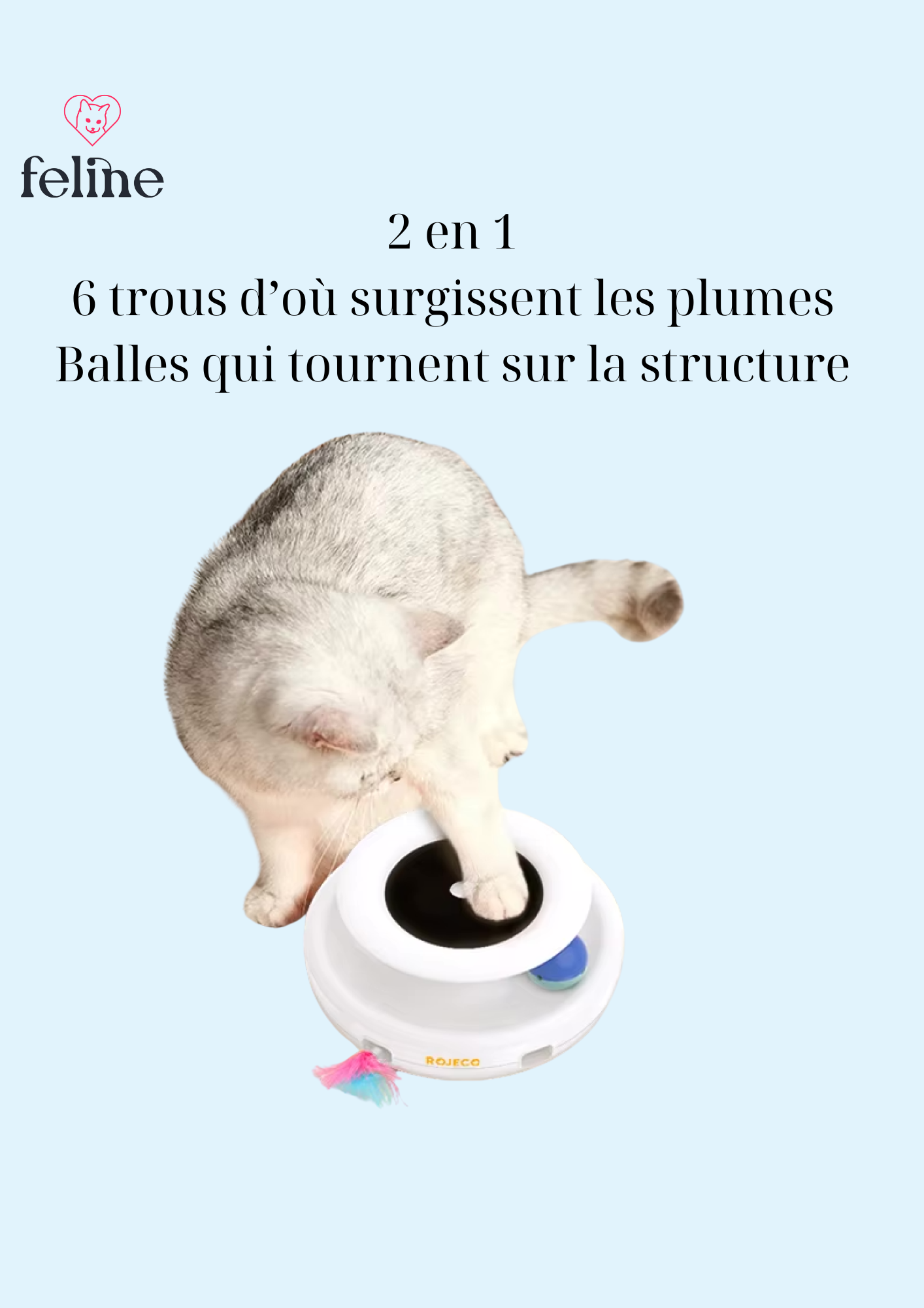 chat jouant avec un jouet automatique