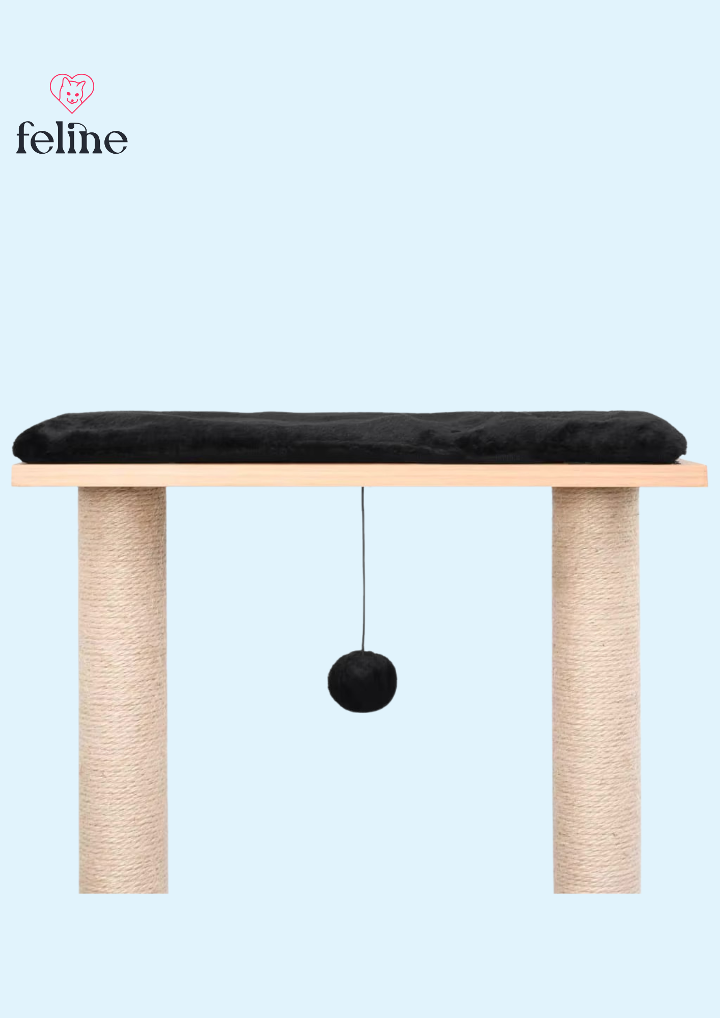 Arbre à chat design 3 niveaux en bois - 129 cm