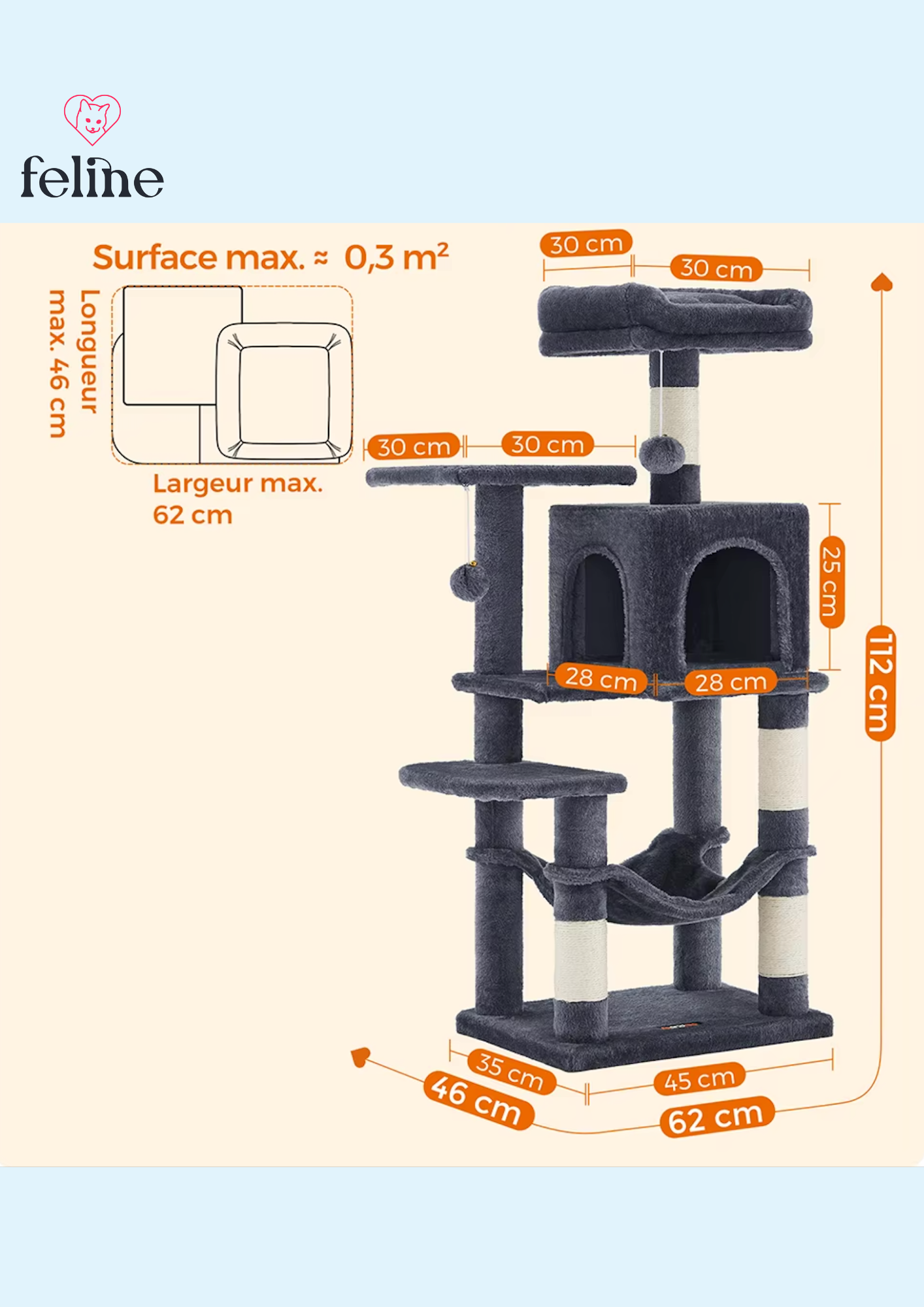Arbre à chat multi-niveaux - MyFeline