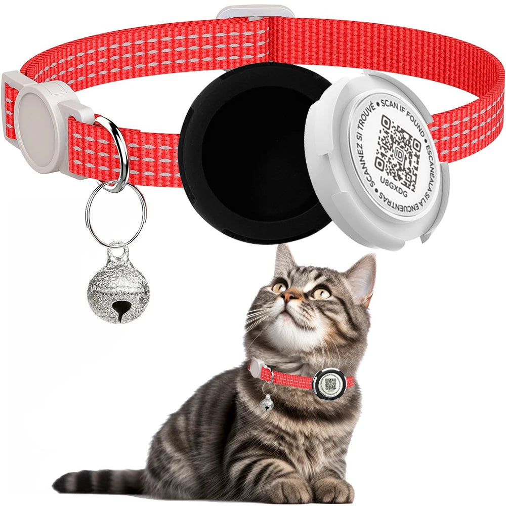 Collar para gatos con código QR compatible con Apple AirTag