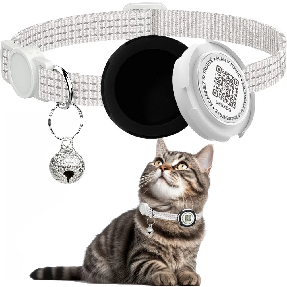 Collar para gatos con código QR compatible con Apple AirTag