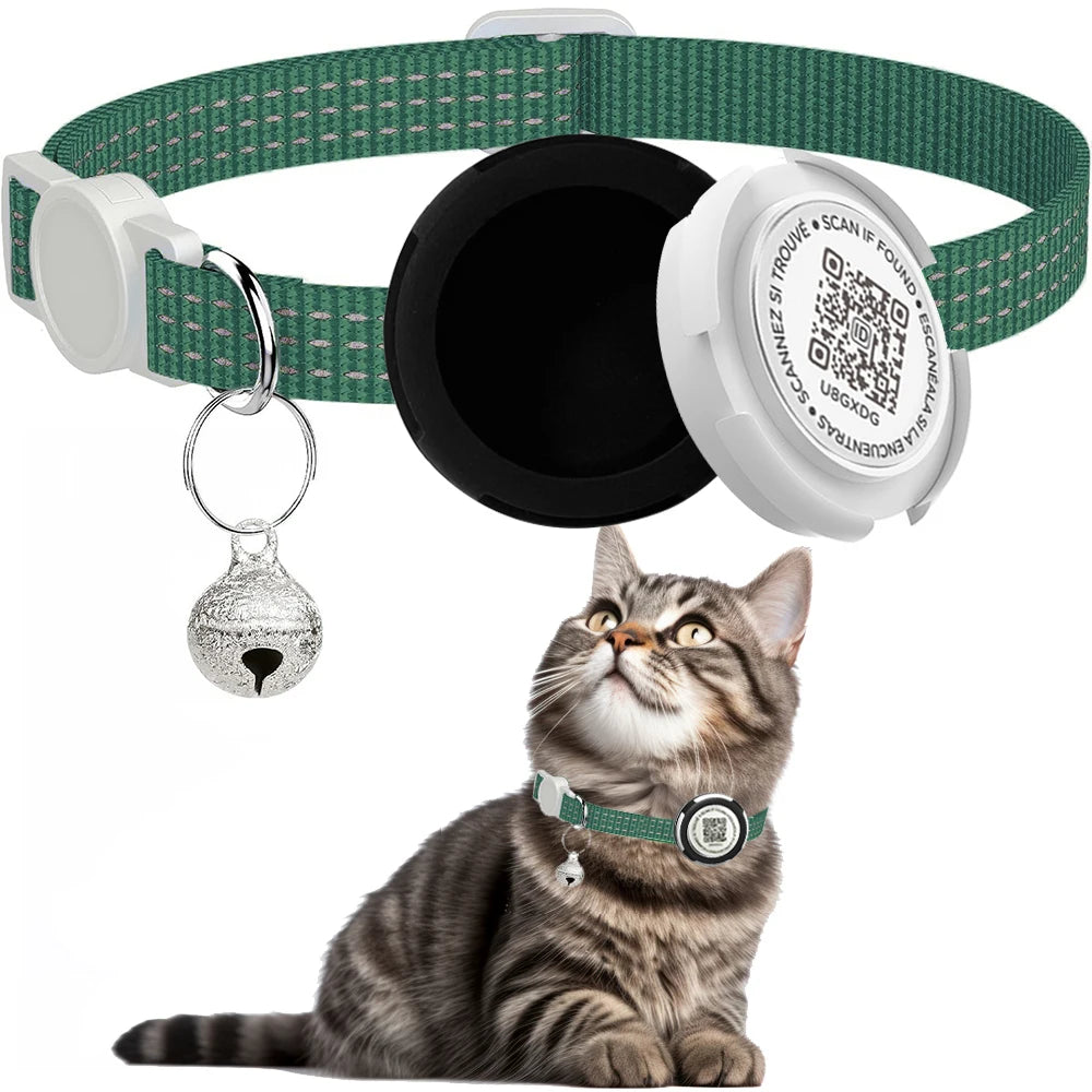 Collar para gatos con código QR compatible con Apple AirTag