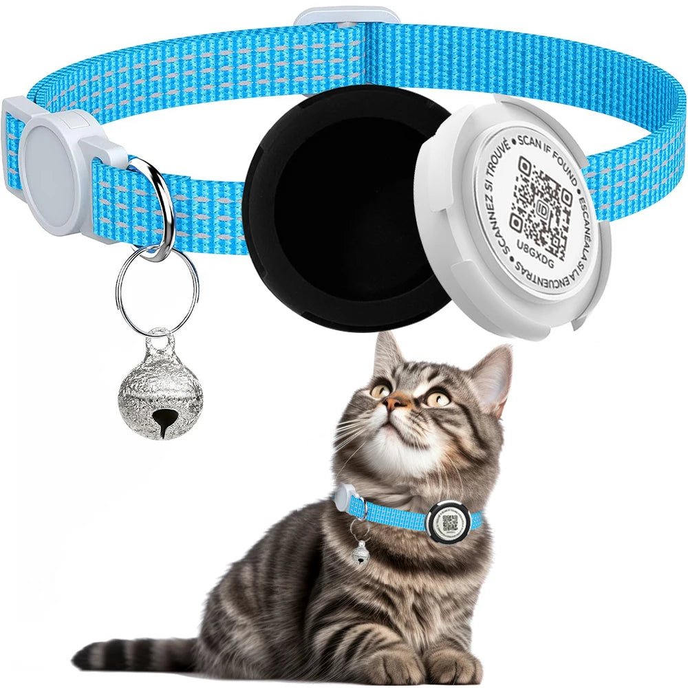 Collar para gatos con código QR compatible con Apple AirTag