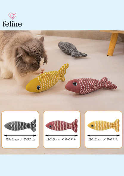 Jouet poisson contenant de l'herbe à chat