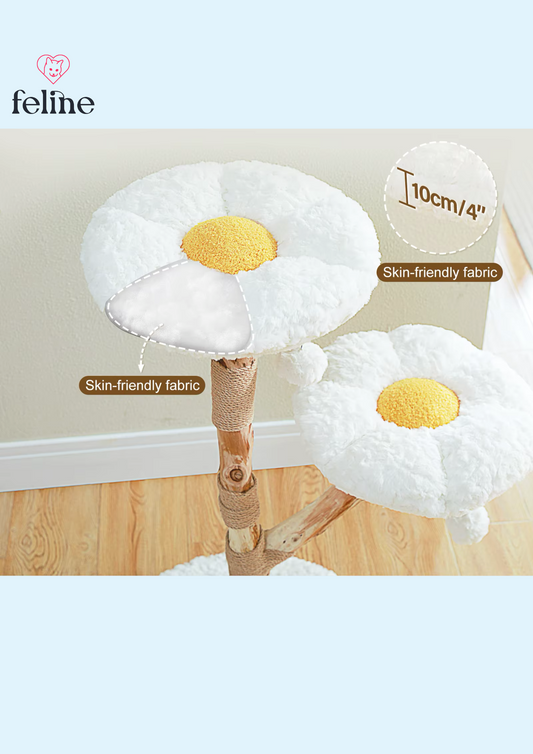 Petit arbre à chats premium - Design en fleurs