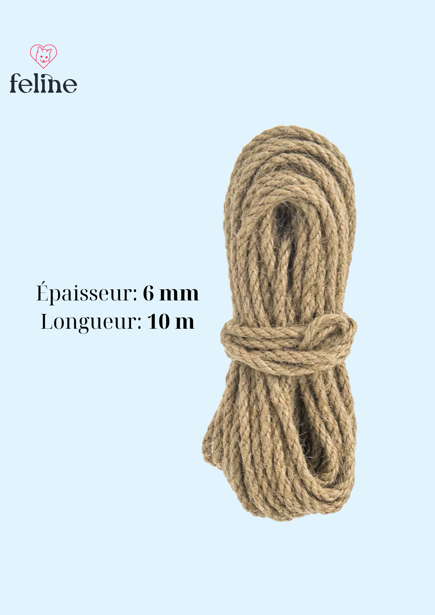 Corde sisal naturelle 10M – Rénovation arbre à chat et DIY