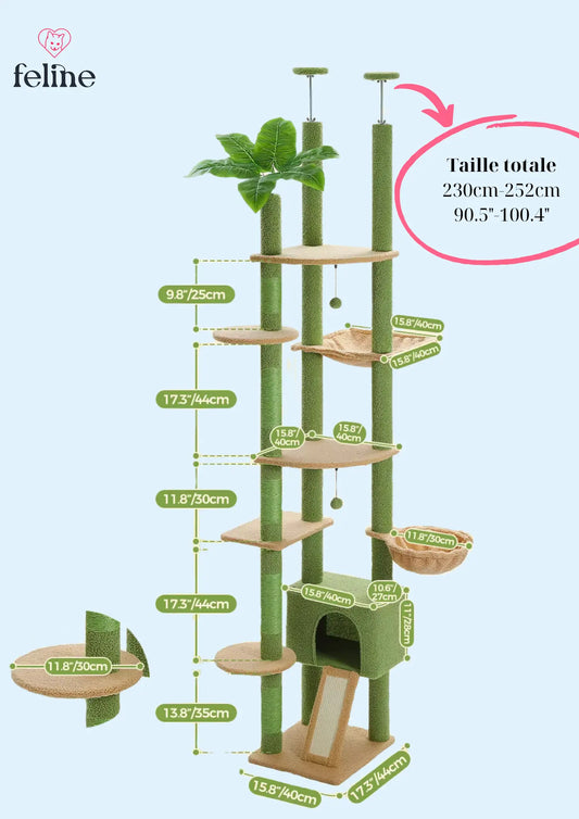 Grand arbre à chat réglable en hauteur - MyFeline
