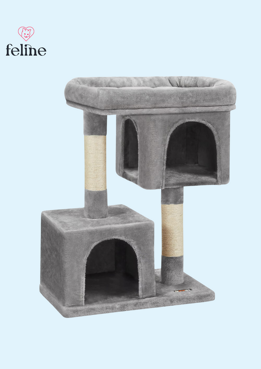 Petit arbre à chat avec 2 cachettes - MyFeline