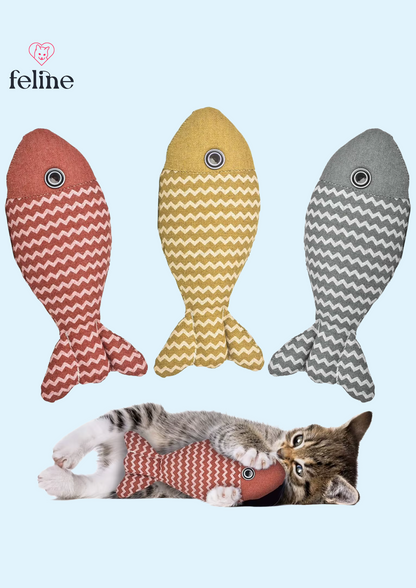Jouet poisson contenant de l'herbe à chat