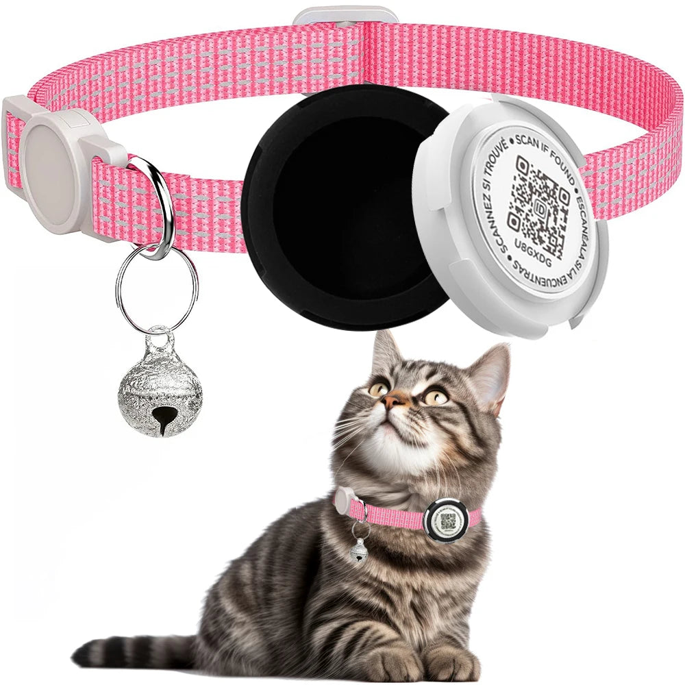 Collar para gatos con código QR compatible con Apple AirTag